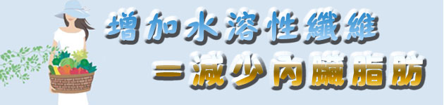 增加水溶性纖維=減少內臟脂肪
