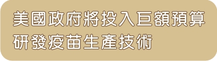 美國政府將投入巨額預算研發疫苗生產技術